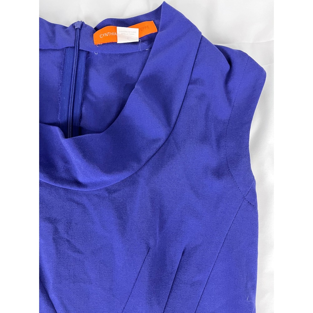 Cynthia Steffe Blue Sleeveless Sheath Dress Cowl Neck Career Cocktail‎